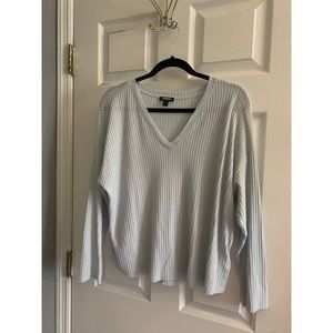 Light Blue Light Weight V Neck Sweater / Express